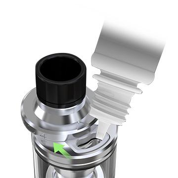 Clearomiseur Eleaf Melo 4 : remplissage facile grâce au topcap rétractable